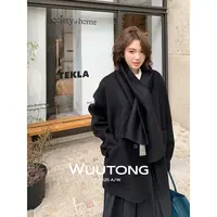 WuuTong【塔桥】秋冬羊毛高级设计感围巾松弛感双面呢外套25T216