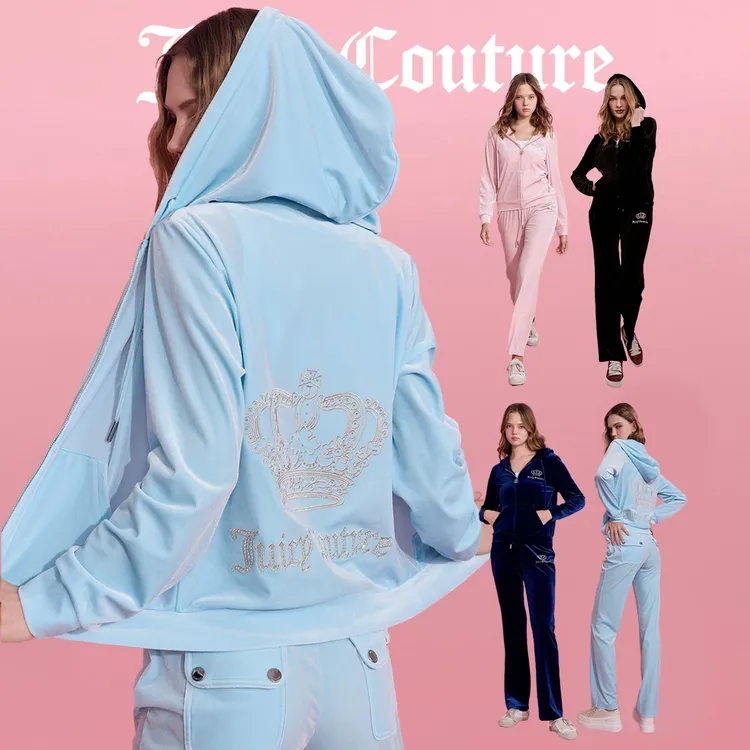 【多色丝绒外套】Juicy Couture2025秋流光皇冠丝绒银丝刺绣烫钻女