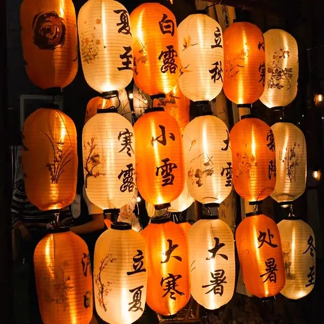 春节户外防水24节气灯笼定制古风市集装饰连串挂饰发光国风灯笼墙