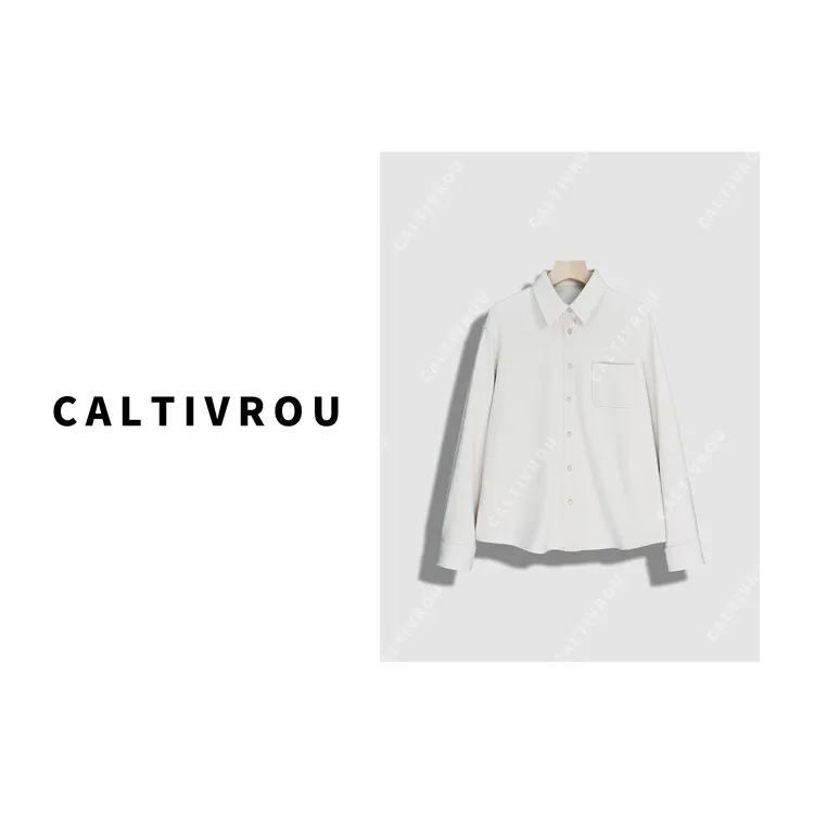 【蕊蕊】高级感叠穿通勤Polo领磨毛衬衫-Y20215