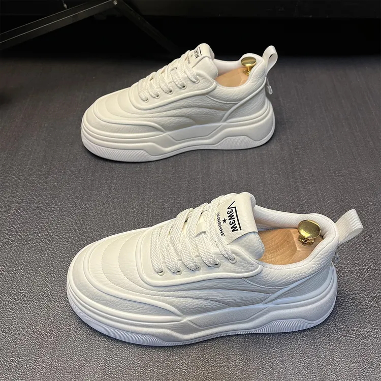 男鞋2025秋冬款休闲板鞋男士时尚百搭韩版厚底小白鞋运动增高男鞋