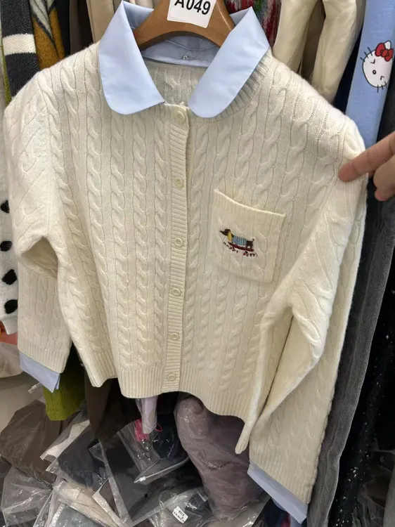 领子可拆卸 气质款洋气小麻花清爽羊毛毛衣