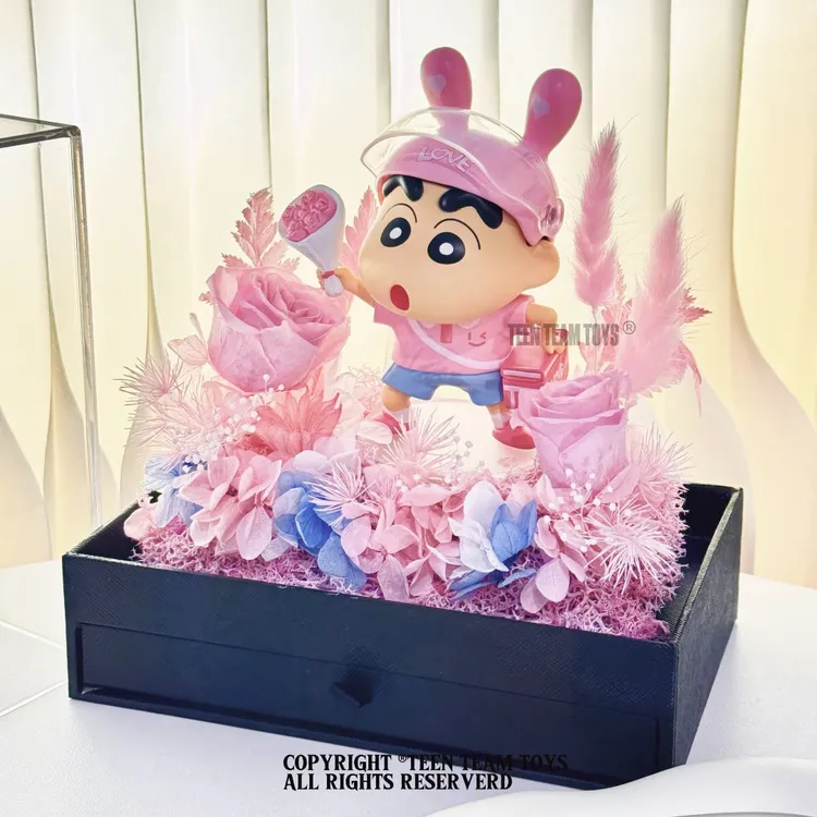 潮玩蜡笔GK小新永生花系列 520限定送花小新情人节送礼永生花礼盒