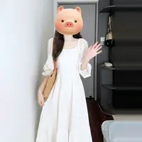 早秋装2025新款法式气质长袖温柔风白色连衣裙子女夏季设计感长裙
