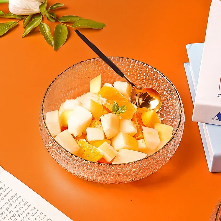 酸奶碗家用高颜值圆形玻璃ins风水晶冰裂水果专用碗燕麦甜品碗