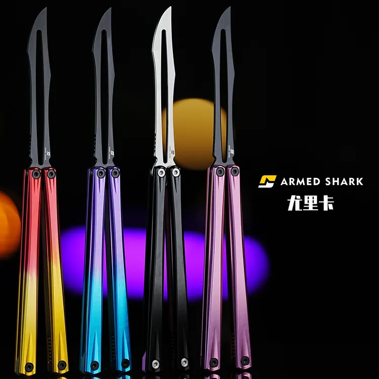 战鲨原创尤里花式蝴蝶刀未开刃练习训练折叠甩手耍刀儿童玩具刀