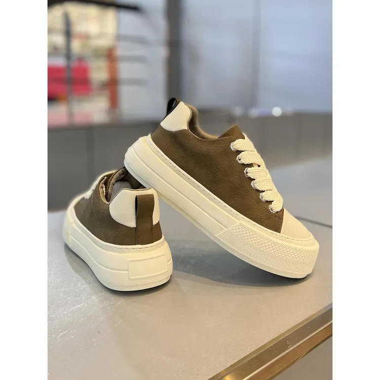【香港DcSU&Shoes官方正品】小众皮面板鞋厚纯色设计增高款阿甘鞋