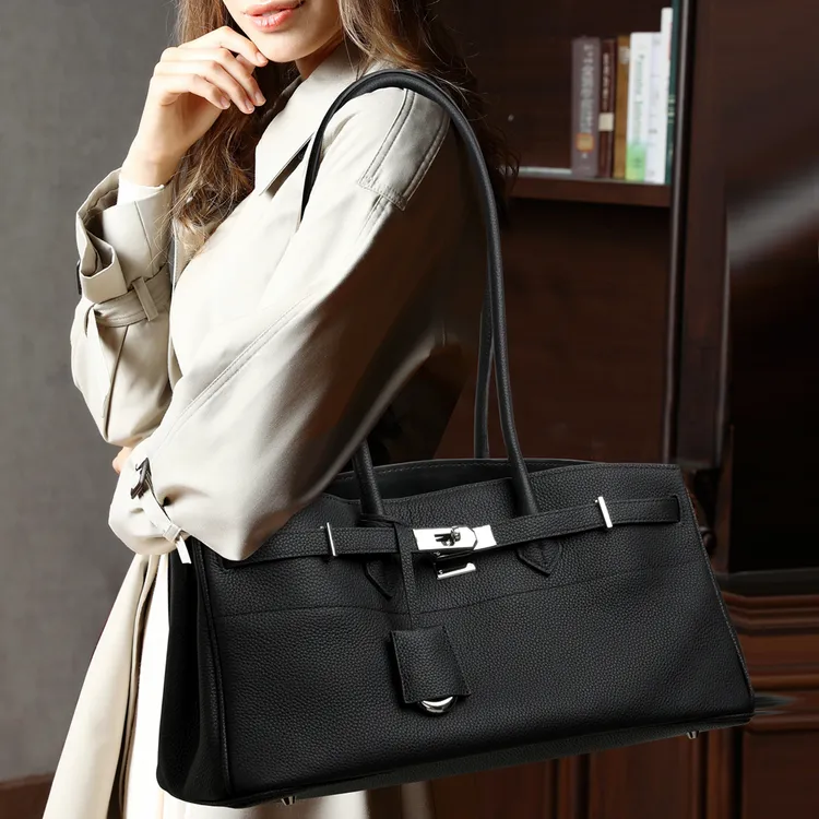 CCAMO女士真皮包包女款大容量包包高级小众轻奢包简约单肩腋下包