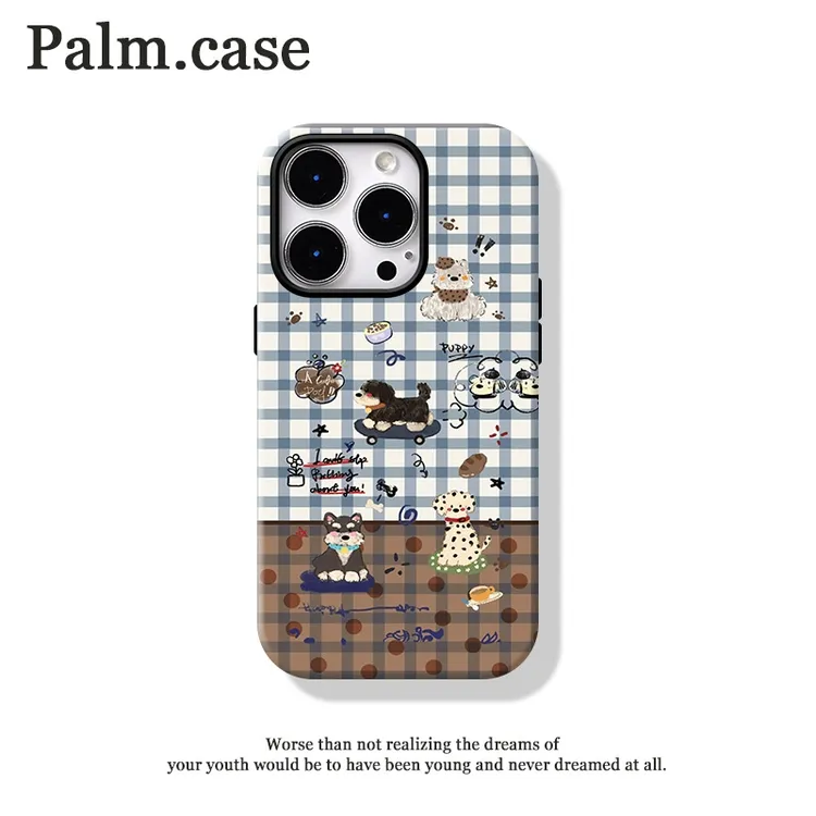 菲林二合一适用华为/oppo/vivo/小米/一加/苹果ins手机壳复古小狗