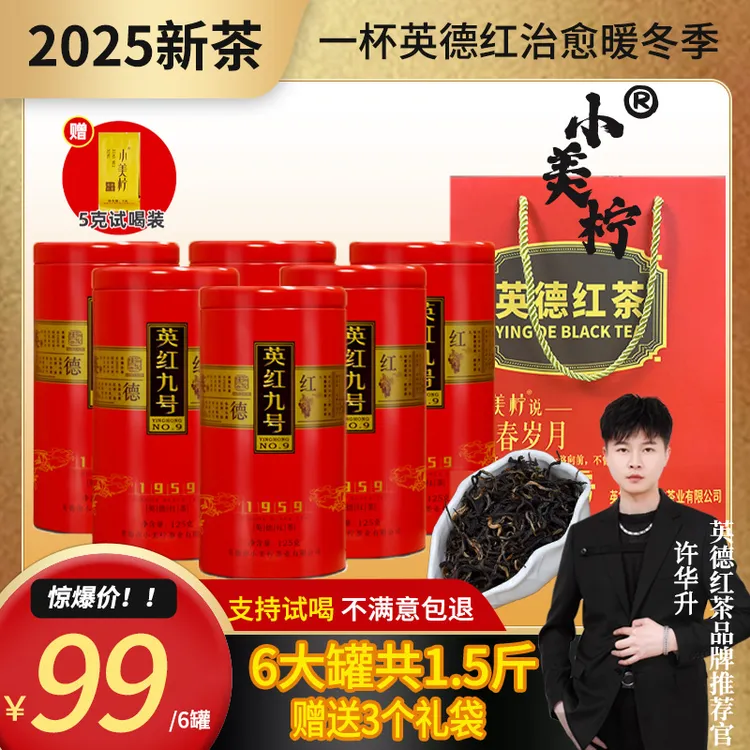 【许华升推荐】小美柠正宗广东英德红茶英红九号英红9号礼罐RJ茶叶