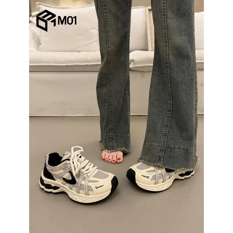 M01厚底老爹鞋女秋季增高阿甘鞋2025爆款超火新款百搭运动休闲鞋