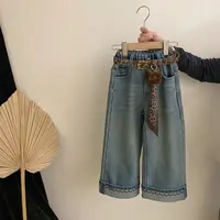 【安安家】韩版女童冬季新款洋气加绒牛仔裤中小童时尚裤子潮R25635