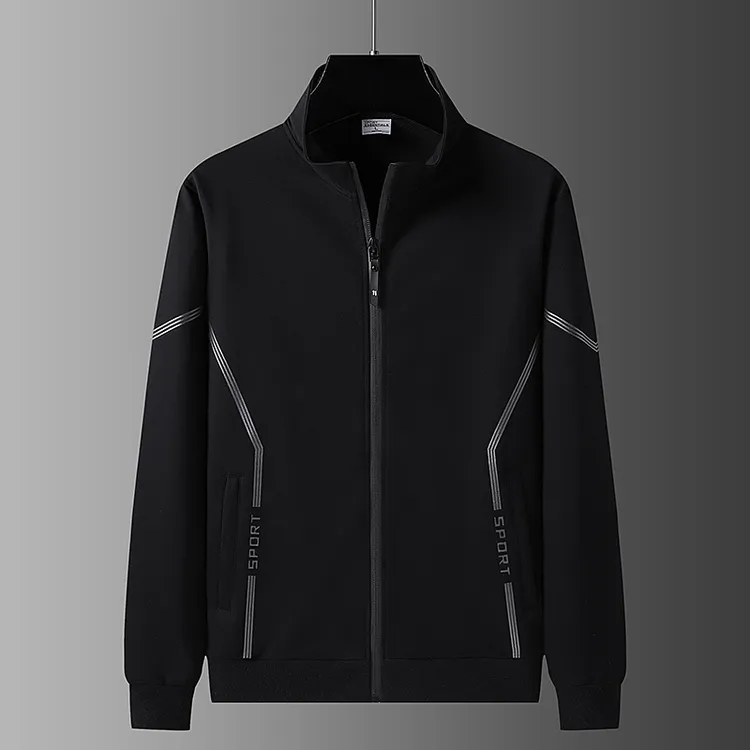 纪诗哲秋季休闲套装男士运动痞帅慵风高级感轻奢痞帅立领舒适男装