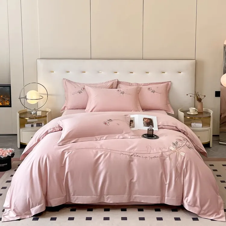 高端刺绣A类100支长绒棉四件套全棉纯棉四件套床单款床单网红款