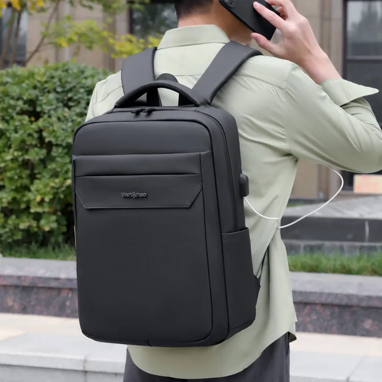 新款男士双肩包商务出差旅行包学院风电脑包防水休闲双肩背包简约