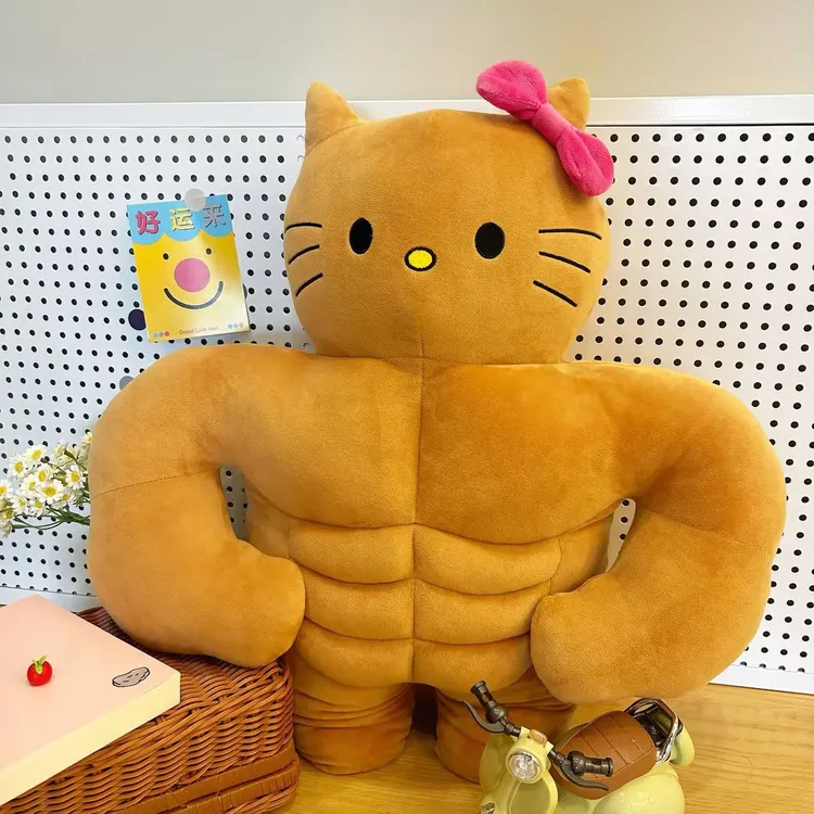 【咕噜】肌肉kt猫毛绒玩具公仔搞怪肌肉沙雕凯蒂猫床上睡觉抱枕礼物