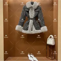 【悠悠】秋冬气质小香风时尚设计师中长款外套 QD-2025316