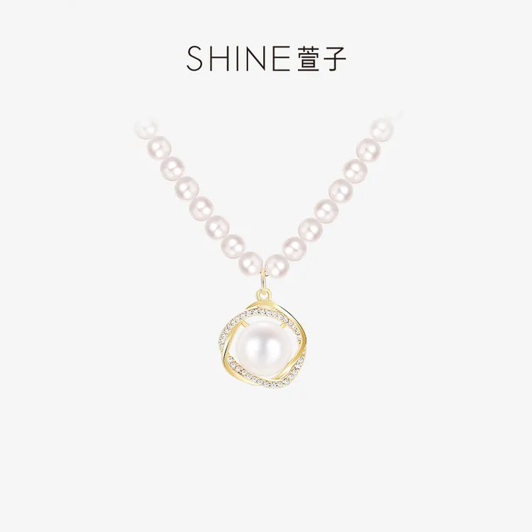 萱子 铜仿珍珠项链 萱子铜仿珍珠项链SHINE萱子精致款水钻项链ins