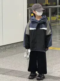 4855男女童时髦洋气炸街休闲百搭春秋季牛仔拼接外套