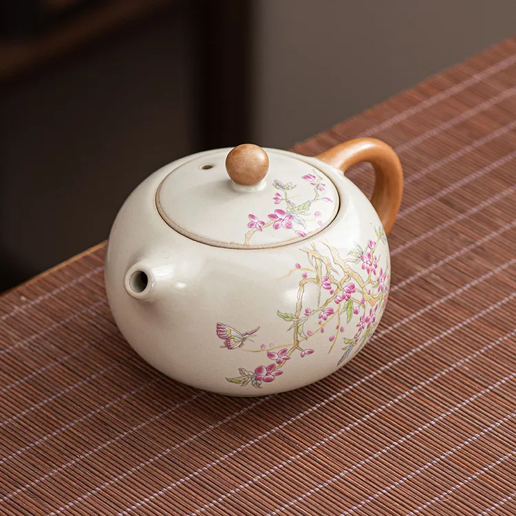 米汝窑茶壶单壶防烫家用中式陶瓷过滤功夫茶具泡茶器个人专用高档