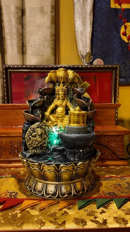 财神爷藏式河流摆件工艺品