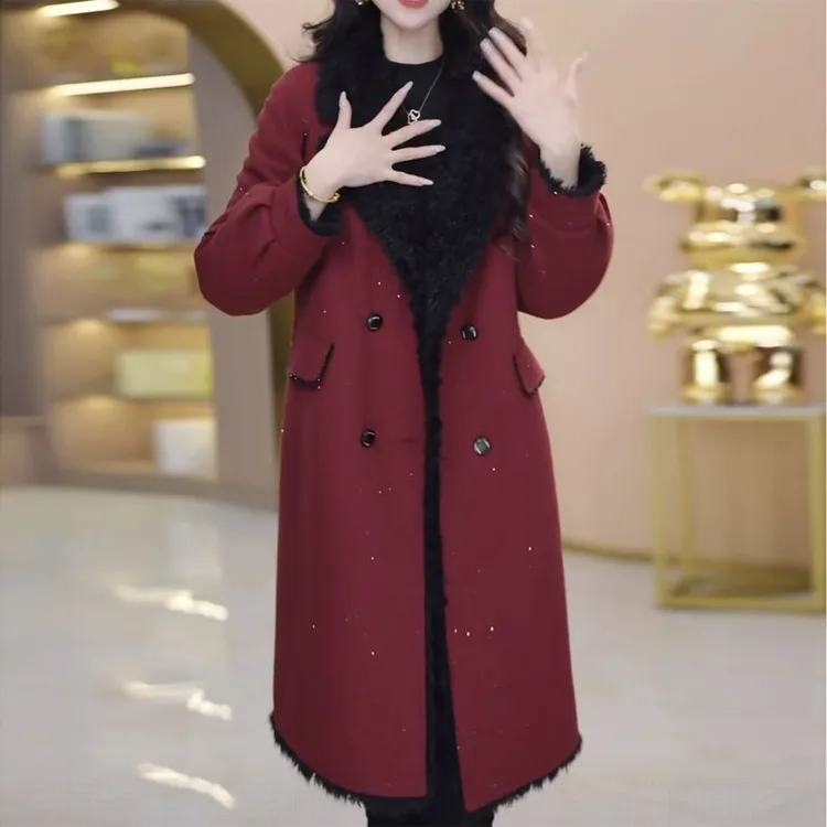 派克加绒外套2025秋冬季新款女装时尚休闲修身洋气中长款大衣开衫