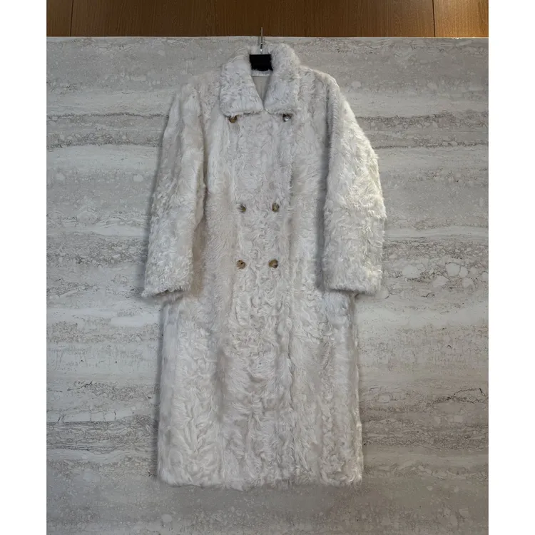 TANTAN长款大牌时尚轻奢小胡羊进口羊皮毛外套4253