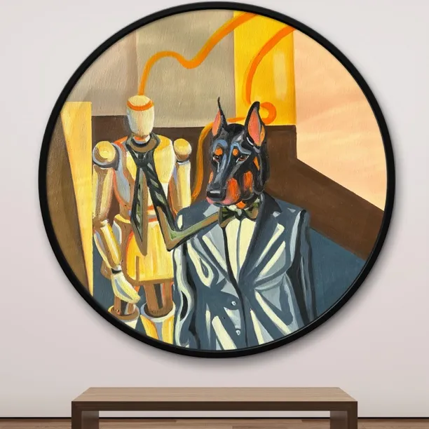 【侯静系列创作-关系No. 20-「人模狗样」-布面油画】