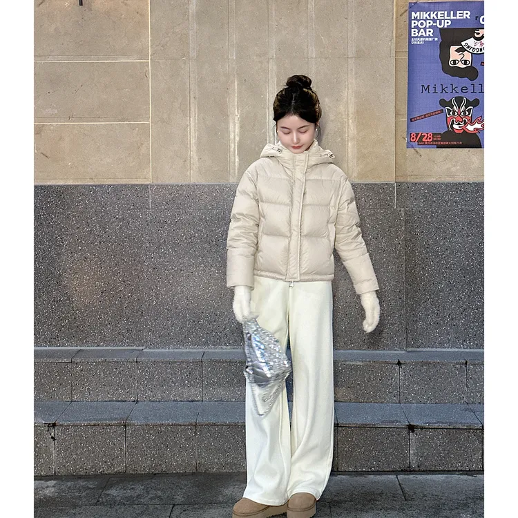 【小岛假日】小娜椒小个子百搭休闲冬季立领连帽加厚羽绒服外套女