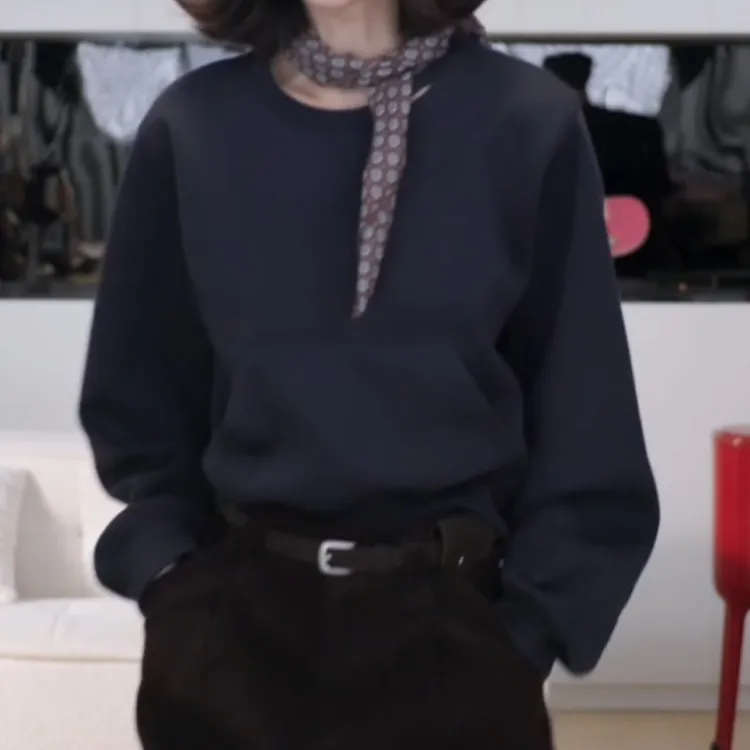 秋冬卫衣长袖运动感圆领套头保暖卫衣LK2506328