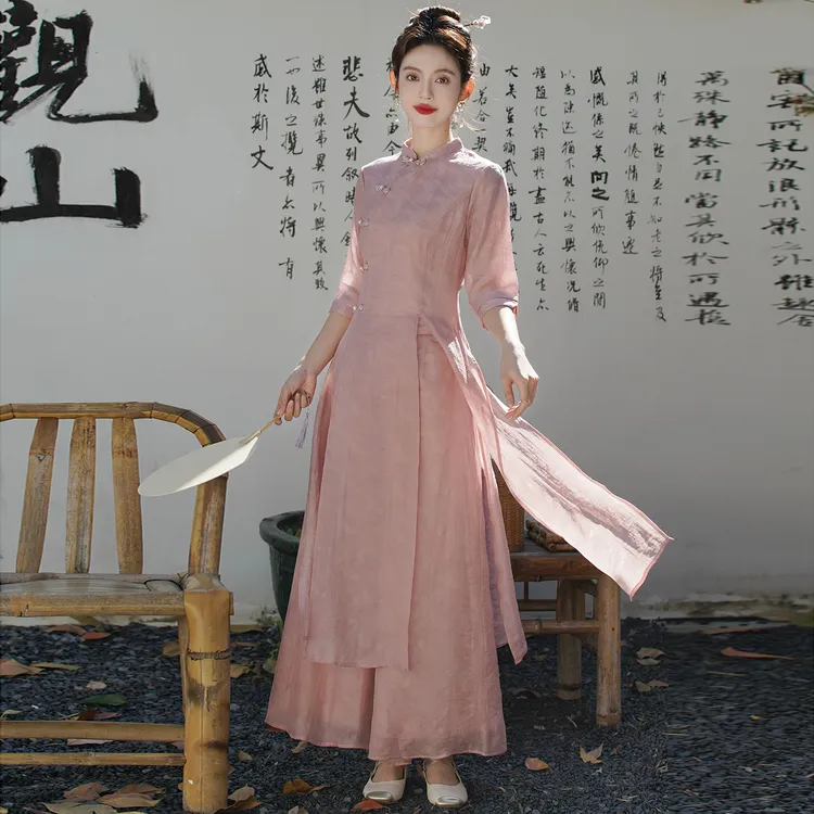 【暗香】新中式绝美旗袍日常可穿年轻款改良国风连衣裙高端气质套装