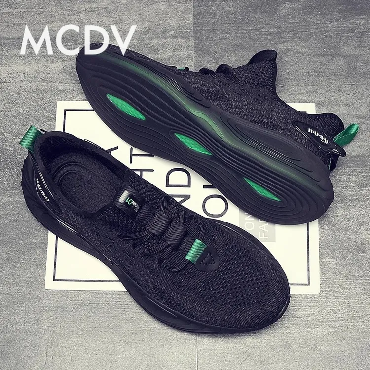 2025夏季潮流夏季透气飞织男鞋潮鞋网面鞋轻便运动休闲跑步鞋网鞋