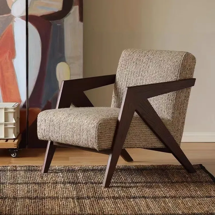 中古风理查德沙发实木客厅阳台休闲懒人单人椅卧室设计师复古极简