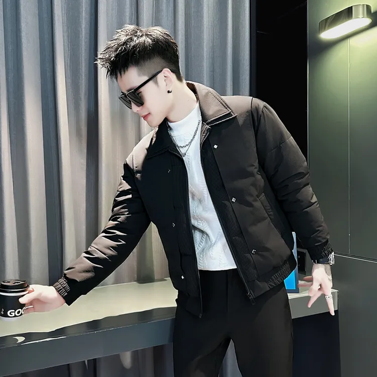 棉服男款冬季2025新款双层领棉衣男装外套冬天男士外衣保暖棉袄子