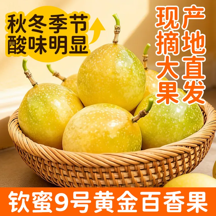正宗钦蜜9号黄金百香果新鲜现摘皱皮酸度十足营养浓郁香营养QP