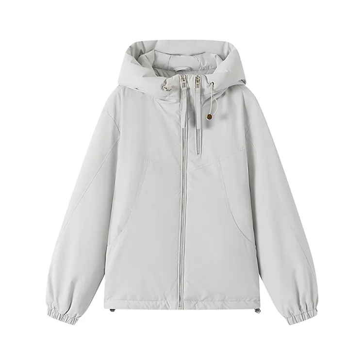 【软壳系列】90白鸭绒冲锋衣款式宽松慵懒风连帽短款冬季时尚百搭女