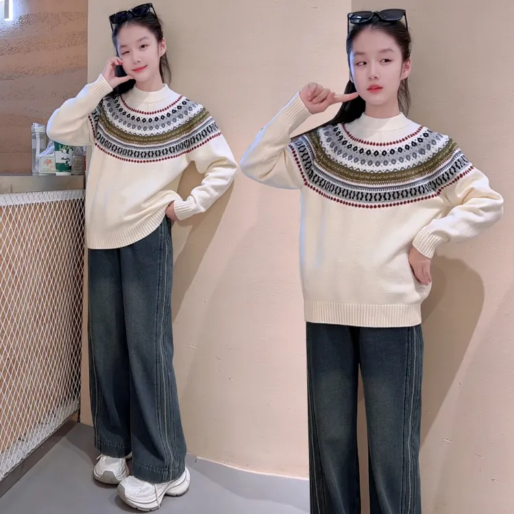 【允恬】女童毛线衣秋冬2025新款超好看针织衫女大童洋气时髦毛衣潮