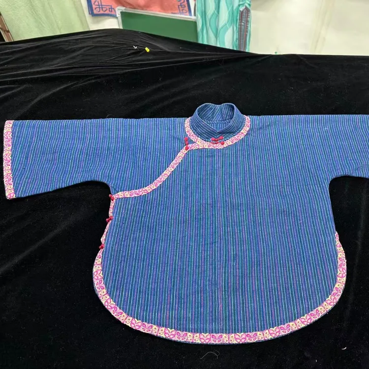 拼中缝倒大袖单层小袄