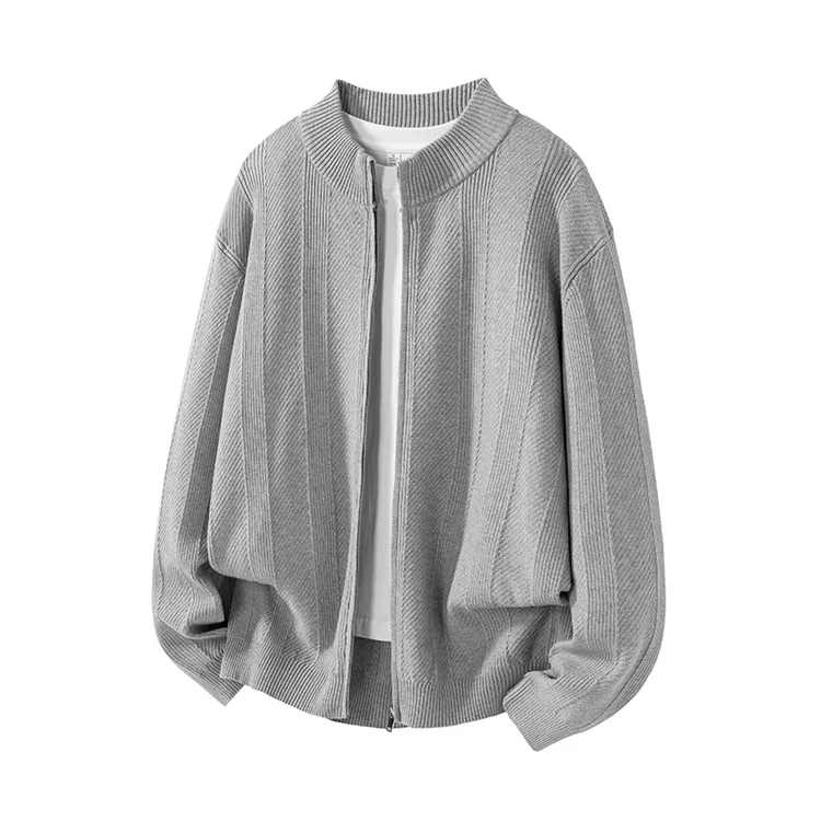 大码男士针织开衫胖子秋季宽松毛线衣半高领打底衫加肥加大纯毛衣