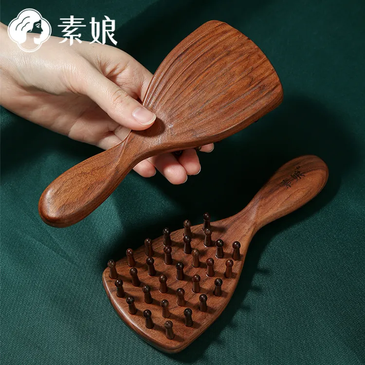 素娘花梨木头部经络梳头皮按摩梳头疗养生疏通防静电女士家用梳子