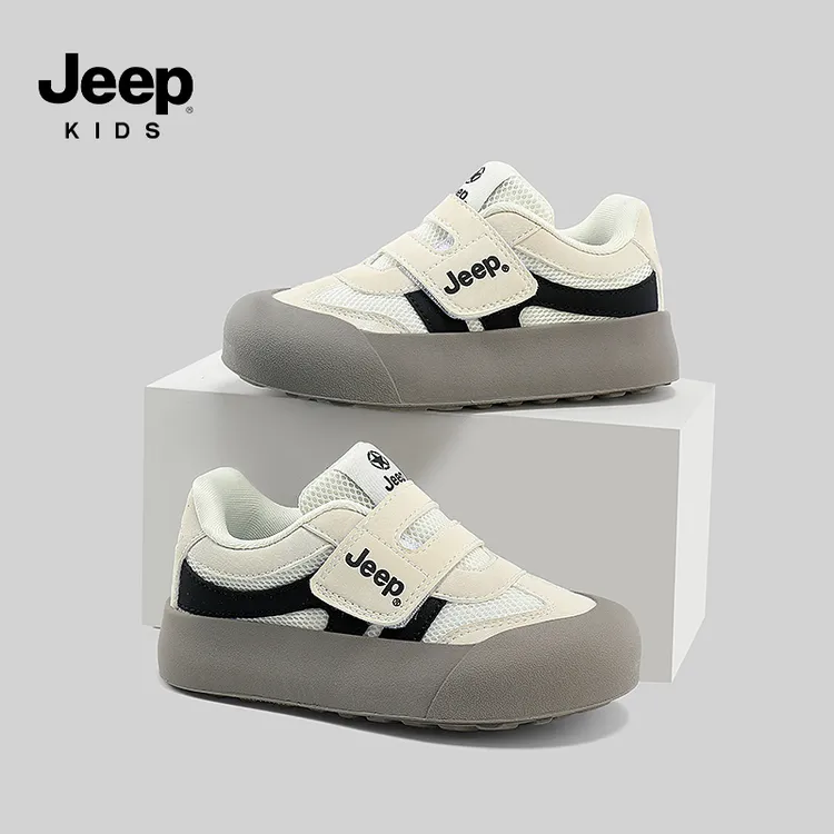 jeep男童春秋防滑耐磨运动鞋透气轻便软底女童鞋儿童低帮德训板鞋