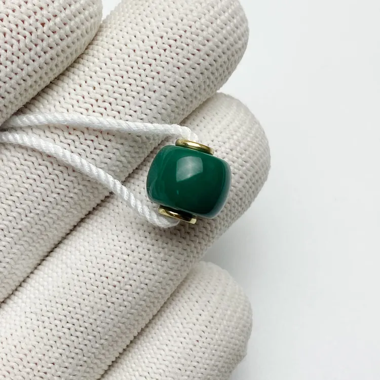 老油绿珠改12mm克万色老油绿直切顶珠腰珠手串星月百香配珠