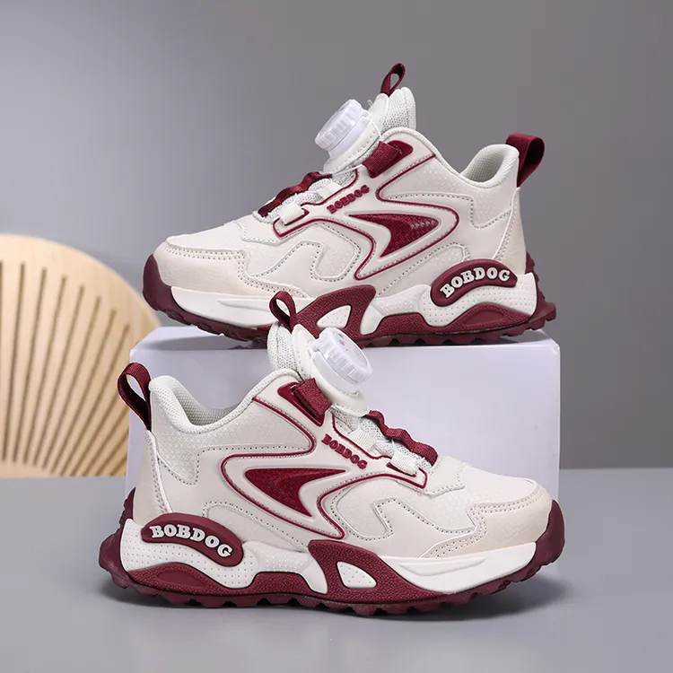 巴布豆女童鞋子2025春秋季新款网面透气百搭小学生跑步儿童运动鞋