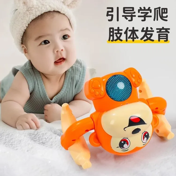 电动翻滚猴儿童玩具柔光音乐声会动早教益智婴儿宝宝爬行玩具趣味商品图