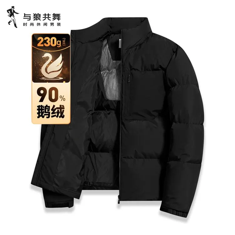 【鹅绒大口袋】与狼共舞防风立领男士外套25冬季蓄热保暖加厚羽绒服