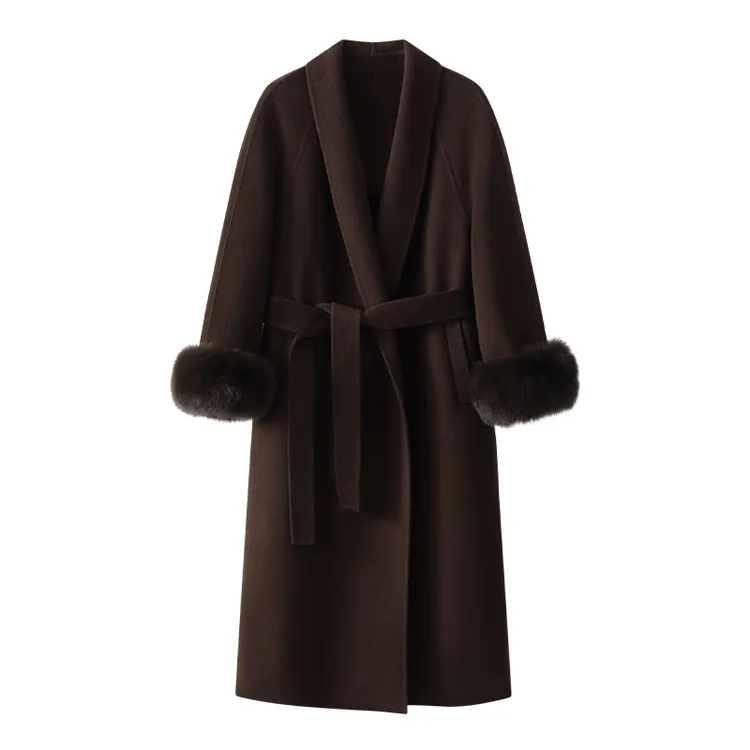 【暮色巴黎】100%初剪绵羊毛高贵轻奢芬兰进口狐狸毛可拆卸城之萱