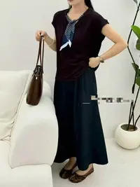 【李姑娘专属】0902韩版撞色领带上衣半裙套装