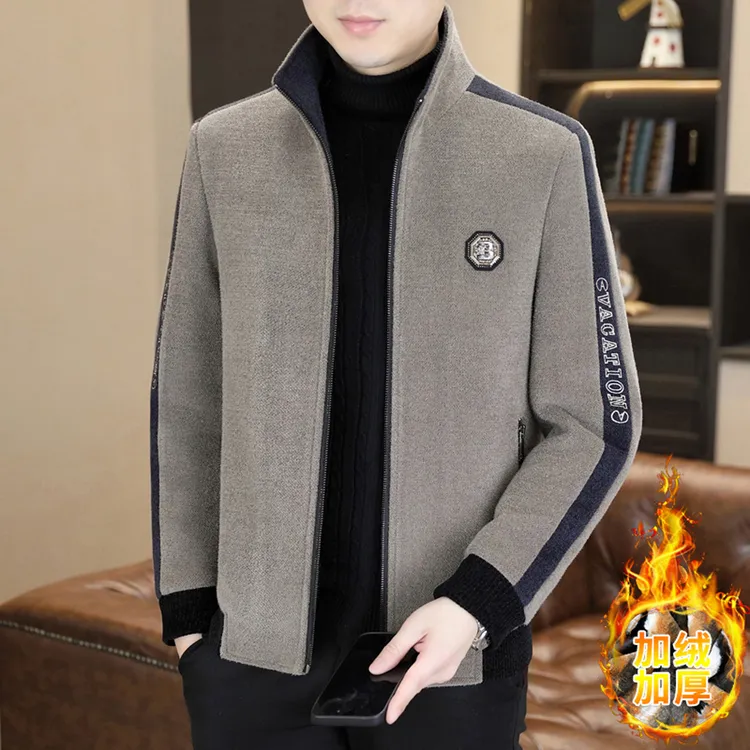 霍罗哈芬HOROHUVEN冬季毛呢大衣男士加绒加厚潮流短款呢子外套