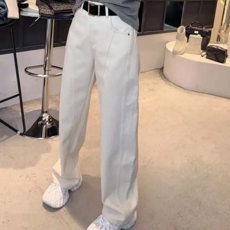 《姚家优麦汇》K5106-1春款水洗弯刀牛仔裤显瘦百搭新款裤子