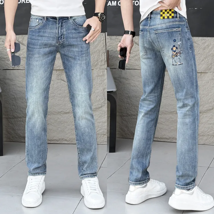 6500-2025夏季新款欧货中腰修身小直筒牛仔裤